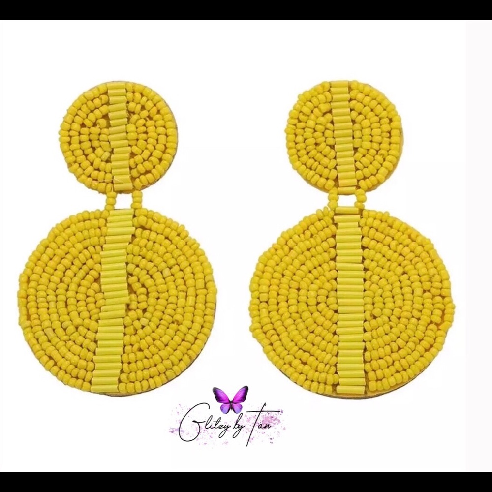 BOHO GEOMETRIC BEADED DROP EARRINGS